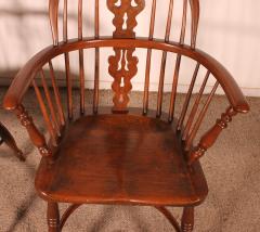 Pair Of English Windsor Armchairs From The 19th Century - 3717532