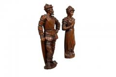 Pair Of European Carved Figures Of A Man And Woman - 4138506