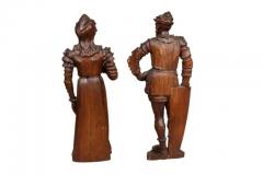 Pair Of European Carved Figures Of A Man And Woman - 4138508