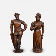 Pair Of European Carved Figures Of A Man And Woman - 4153810