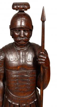 Pair Of European Carved Oak Roman Centurions - 4138751