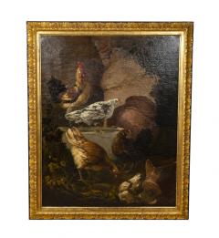 Pair Of European Oil on Canvas Paintings Of Birds In A Ruin - 3915848