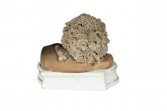 Pair Of European Porcelain Figures of Reclining Lions - 3996333
