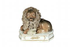 Pair Of European Porcelain Figures of Reclining Lions - 3996341