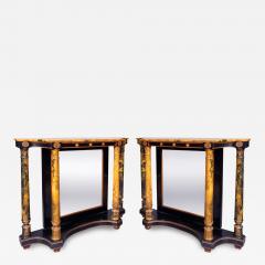 Pair Of Faux Marble Neoclassic Style Console Tables - 4760578