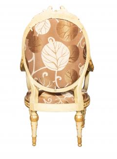 Pair Of Fine Italian Neoclassical Painted And Giltwood Armchairs - 4643387