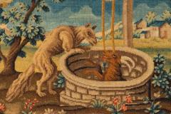 Pair Of Framed Needlepoint Pictures Depicting Scenes From Aesops Fables - 4139810