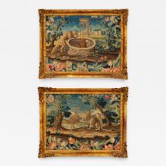 Pair Of Framed Needlepoint Pictures Depicting Scenes From Aesops Fables - 4140005