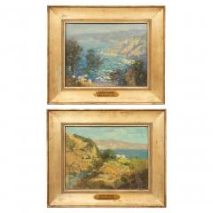 Pair Of Framed OIl Paintings Of Santa Barbara By DeWitt Parshall - 4141534