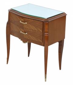 Pair Of French Art Deco 2 Drawer Commodes With Mirror Tops - 3171397