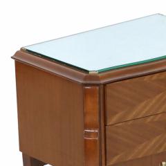 Pair Of French Art Deco 2 Drawer Commodes With Mirror Tops - 3171401