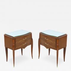 Pair Of French Art Deco 2 Drawer Commodes With Mirror Tops - 3179179
