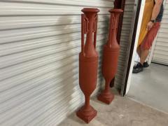 Pair Of French Art Deco Iron Urns - 3831773