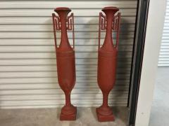Pair Of French Art Deco Iron Urns - 3831797