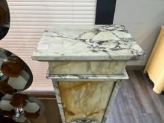 Pair Of French Art Deco Marble Pedestals - 3744165