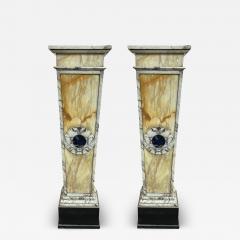 Pair Of French Art Deco Marble Pedestals - 3744971