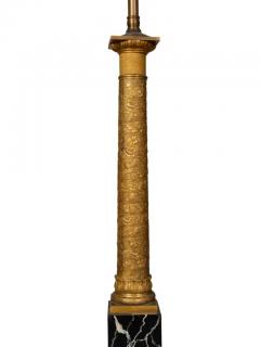 Pair Of French Empire Bronze and Faux Marble Table Lamps - 4141562