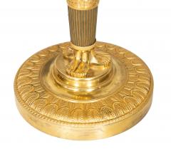 Pair Of French Empire Ormolu Candlestick Lamps With Tole Shades - 4465277