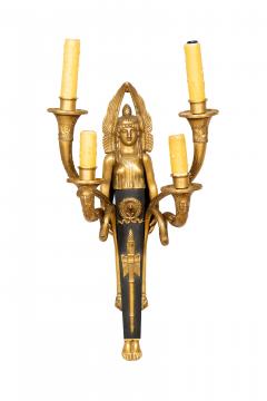 Pair Of French Empire Style Bronze Wall Lights - 4292720
