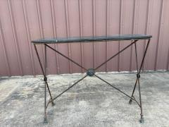 Pair Of French Maison Bagu s Wrought Iron Neoclassical Style Console Tables - 4817332