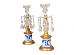 Pair Of George III Cut Glass And Jasper Ware Candlesticks - 4141790