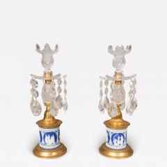 Pair Of George III Cut Glass And Jasper Ware Candlesticks - 4213989