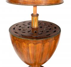 Pair Of George III Mahogany And Satinwood Telescopic Knife Urns - 4465297