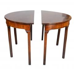 Pair Of George III Mahogany Demilune Side Tables - 4246547