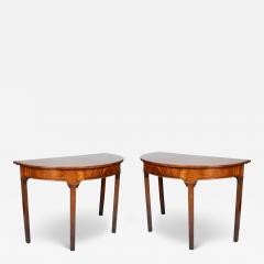 Pair Of George III Mahogany Demilune Side Tables - 4250119