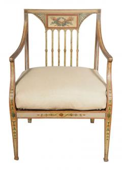 Pair Of George III Painted Armchairs - 4141071