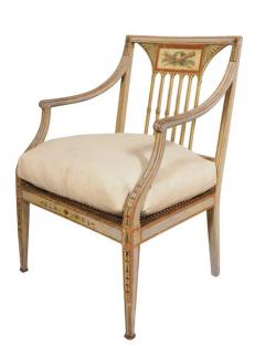 Pair Of George III Painted Armchairs - 4141079