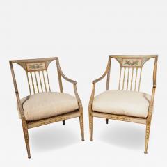 Pair Of George III Painted Armchairs - 4153732