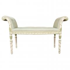 Pair Of George III White And Green Painted Window Benches - 4382581