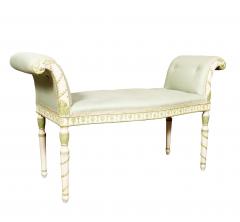Pair Of George III White And Green Painted Window Benches - 4382583