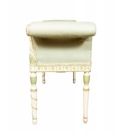 Pair Of George III White And Green Painted Window Benches - 4382603