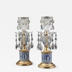 Pair Of Georgian Period Jasper Ware And Ormolu Candlesticks - 2552484