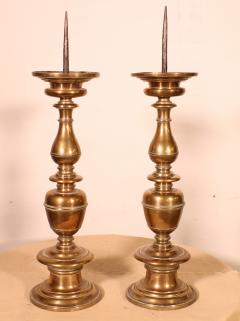 Pair Of Gilt Bronze Candlesticks Florence Dated 1635 - 4142840