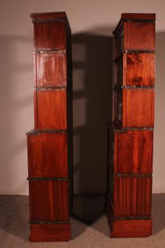 Pair Of Globe Wernicke Bookcases In Mahogany 19th Century - 3465666