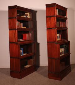Pair Of Globe Wernicke Bookcases In Mahogany 19th Century - 3465669