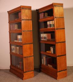 Pair Of Globe Wernicke Bookcases In Oak 19th Century - 3585381