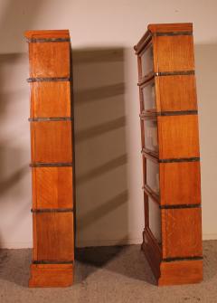 Pair Of Globe Wernicke Bookcases In Oak 19th Century - 3585385