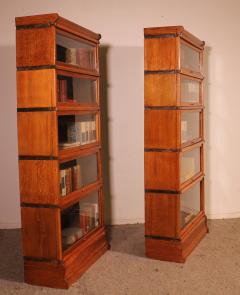 Pair Of Globe Wernicke Bookcases In Oak 19th Century - 3585386