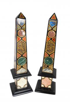 Pair Of Grand Tour Style Marble Obelisks - 4474354
