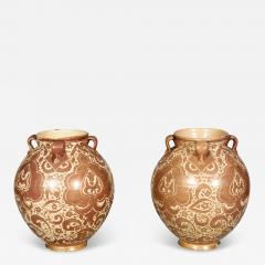 Pair Of Hispano Moresque Pottery Vases - 4000361