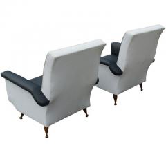 Pair Of Italian Black And White Lounge Chairs - 2674596