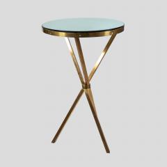 Pair Of Italian Design Brass Gueridon Side Table - 3715642