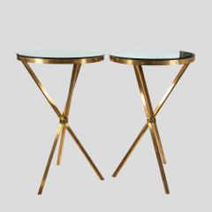 Pair Of Italian Design Brass Gueridon Side Table - 3715645