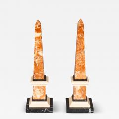 Pair Of Italian Grand Tour Marble Obelisks - 4133202