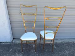 Pair Of Italian Modern Brass Chiavari Chairs - 4676644