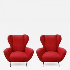 Pair Of Italian Modern Sculptural Lounge Chairs Inspired By Gio Ponti - 4194672